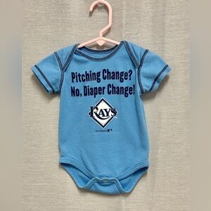 Genuine Merchandise Tampa Bay Rays Baby t-shirt with snaps Baseball Print Sz 12M